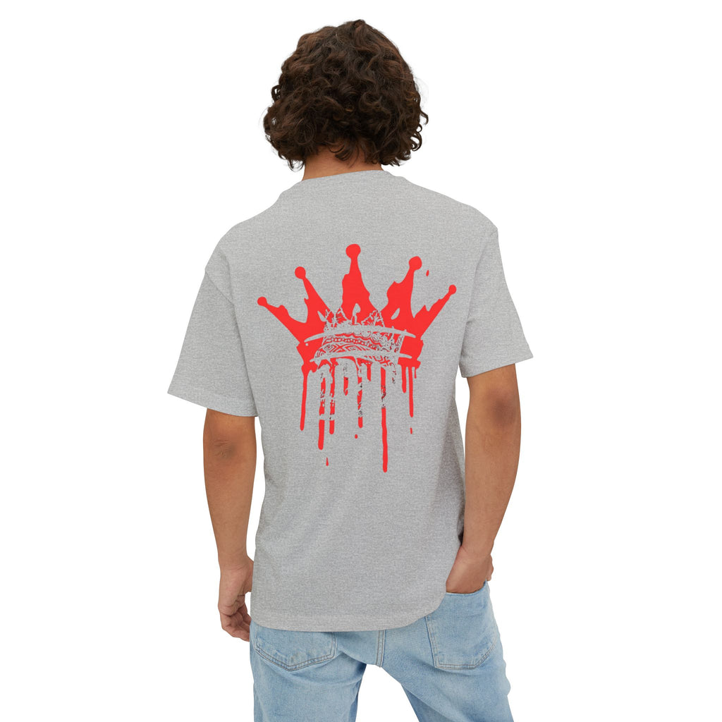 Boxy Tee — Red Drip Crown Graphic T‑Shirt