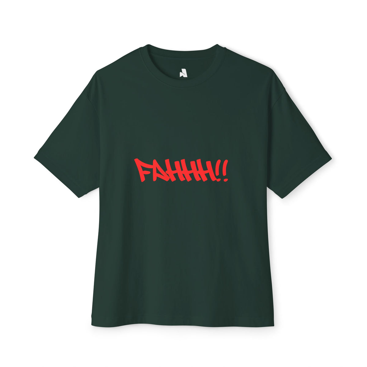 Boxy Tee — Red 'FAHHH!!' Graffiti Graphic