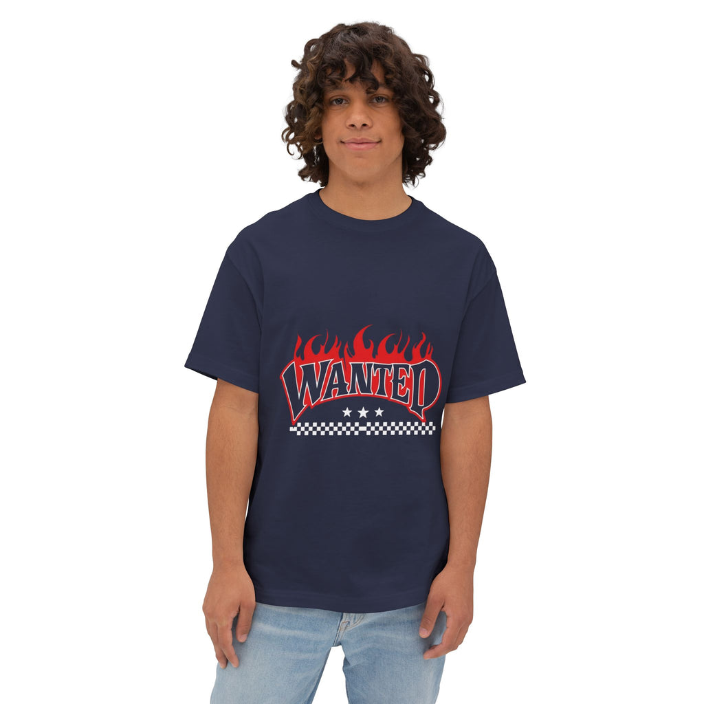 Wanted Flame Graphic Tee — Oversized Boxy T‑Shirt