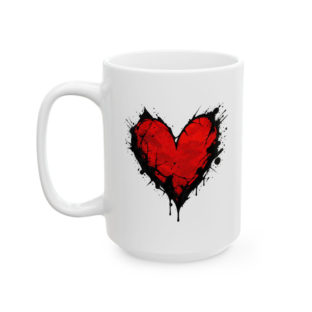 Heart Design Ceramic Mug, (11oz, 15oz)