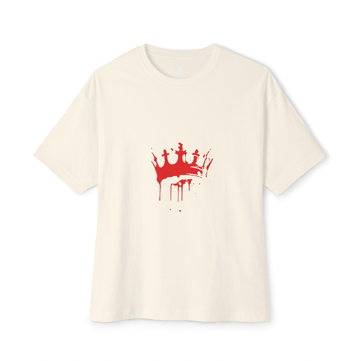 Boxy Tee — Red Drip Crown Graphic T‑Shirt