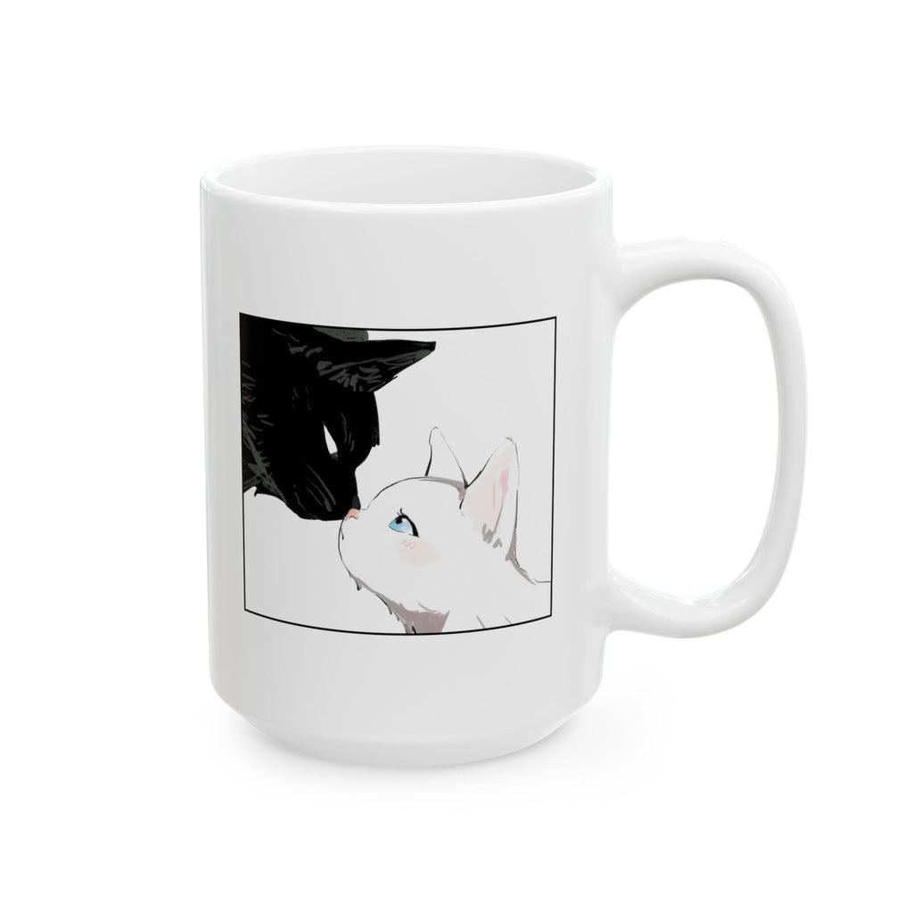 Minimal Cat Sketch Ceramic Mug — Cute Line Art Coffee Cup (11oz, 15oz)