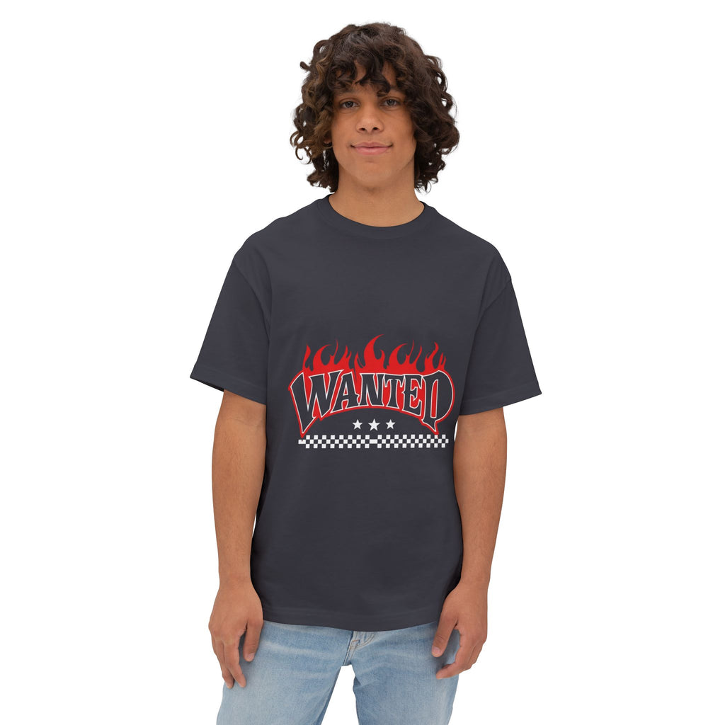 Wanted Flame Graphic Tee — Oversized Boxy T‑Shirt