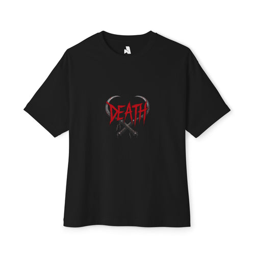 Death Graphic Tee — Gothic Punk Oversized Boxy T-Shirt