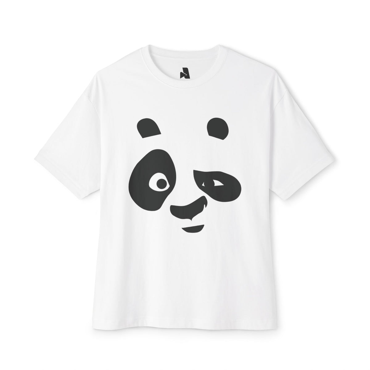 Panda Face Oversized Tee — Cute Minimalist Animal Graphic Shirt