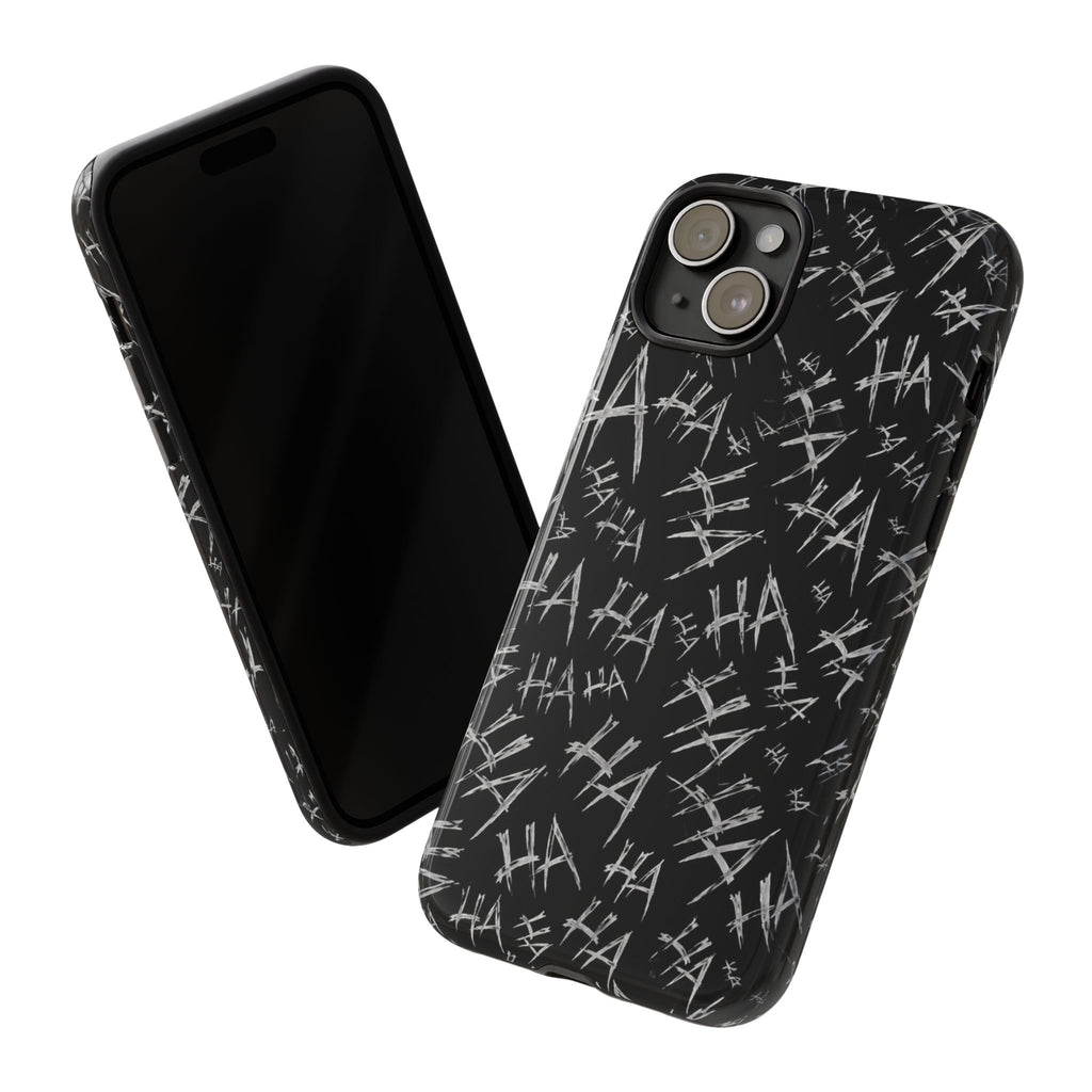 Phone Case — Black 'HA' Graffiti Pattern Protective Case