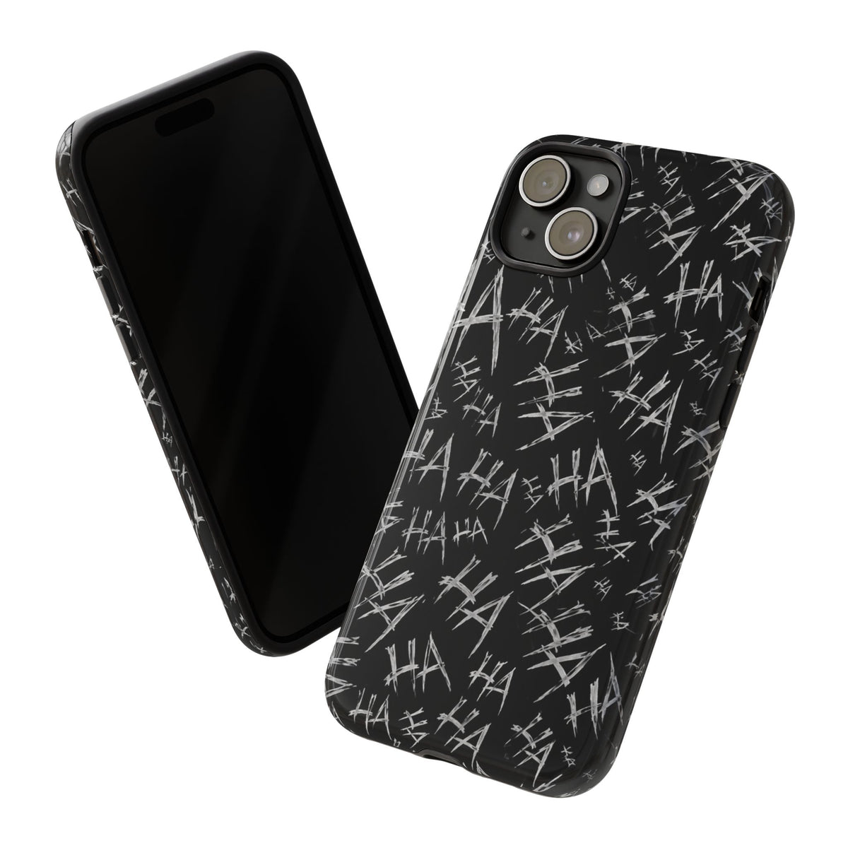 Phone Case — Black 'HA' Graffiti Pattern Protective Case