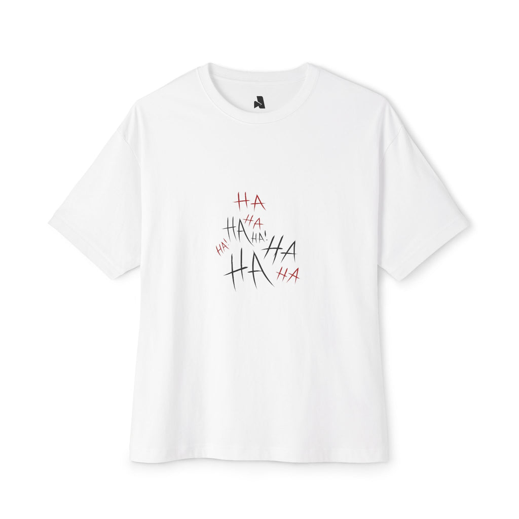 Boxy Tee — Minimal 'HA HA' Sketch Graphic T-Shirt