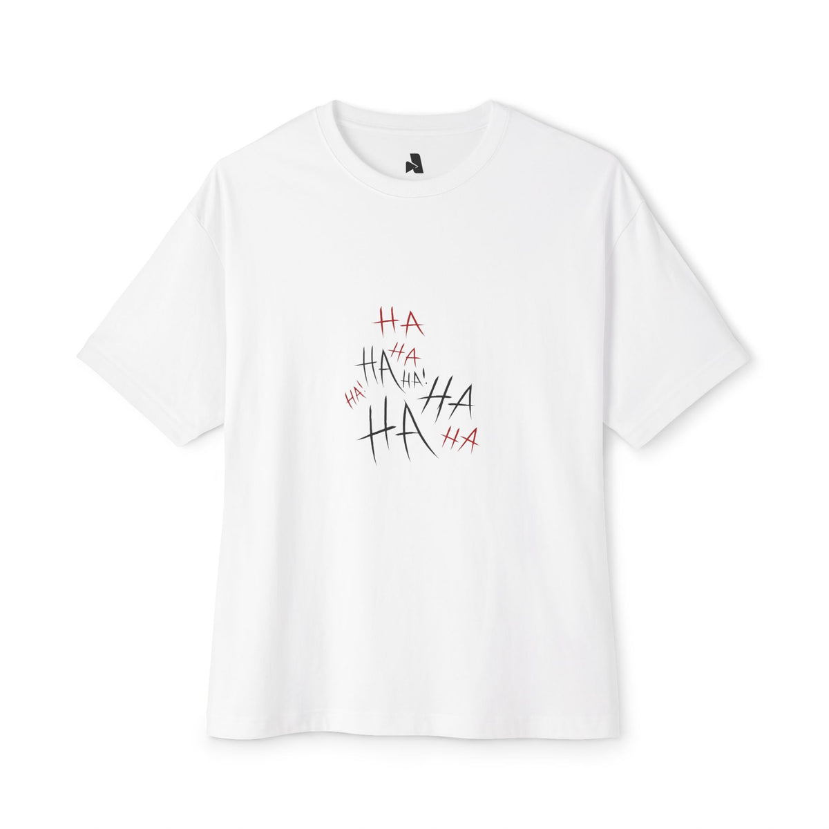 Boxy Tee — Minimal 'HA HA' Sketch Graphic T-Shirt